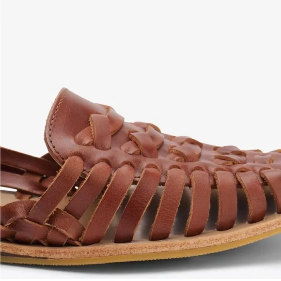 New Nisolo Huarache Leather Sandals Brandy color - Picture 7 of 9